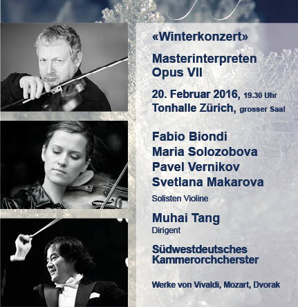 «Masterinterpreten Opus VII»: Вивальди, Моцарт, Дворжак (Цюрих)