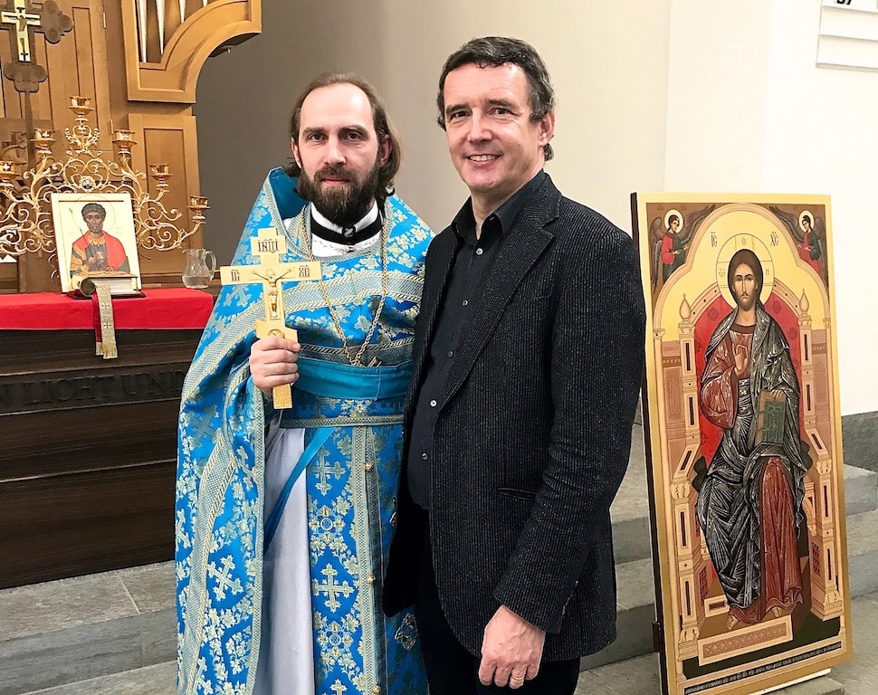 Православный священник Дионисий Идавайн и пастор евангелической церкви в Санкт-Морице Юрген Вилль.