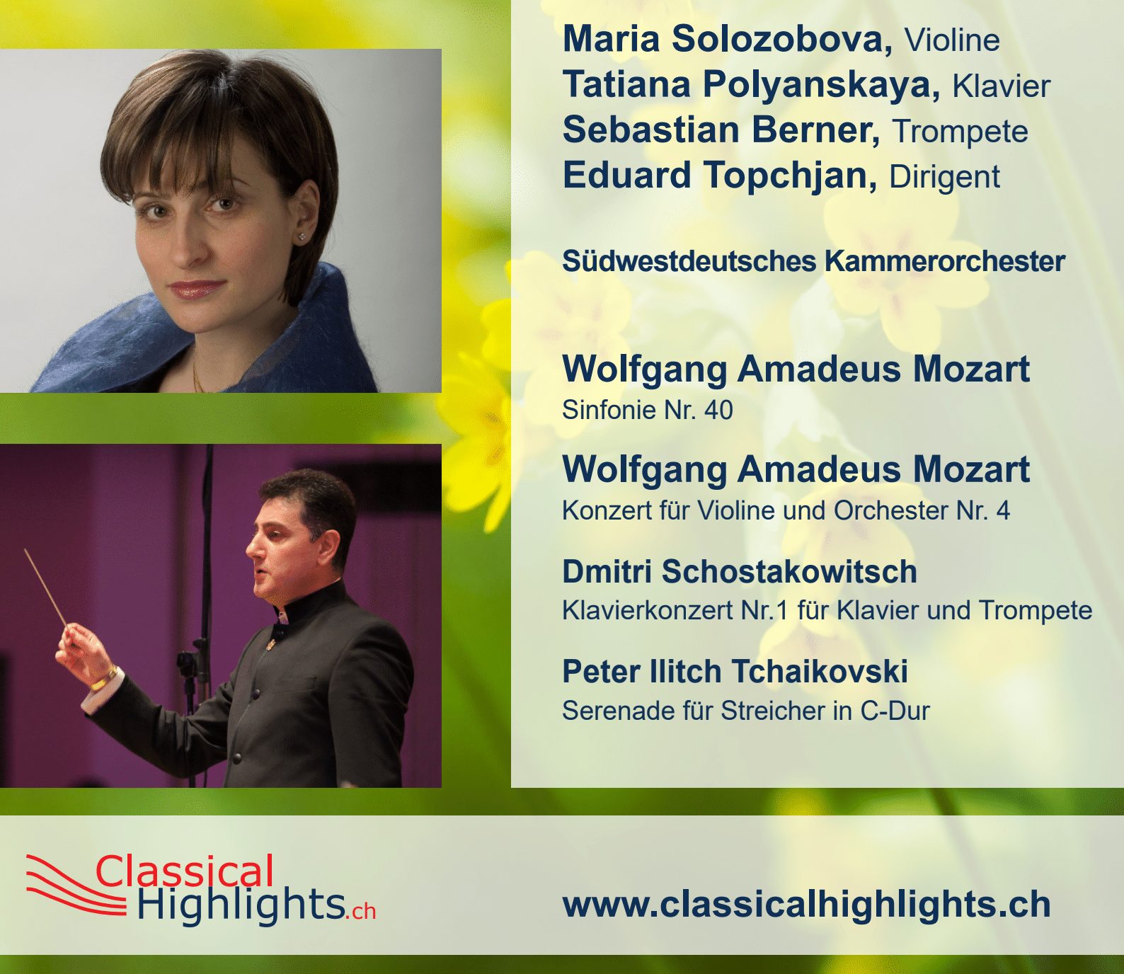 Моцарт, Шостакович, Чайковский в весенней серии Classical Highlights