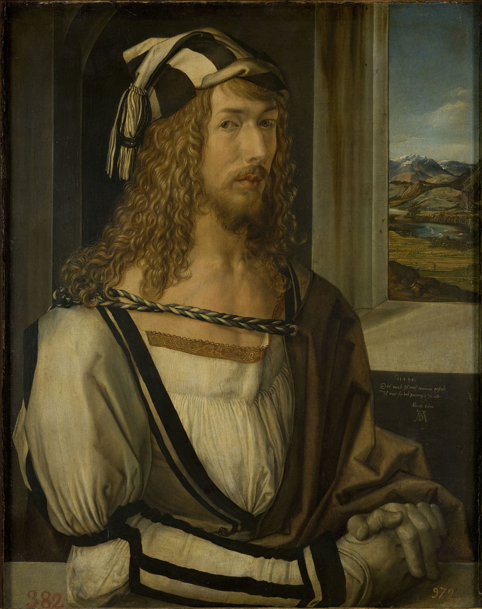 Альбрехт Дюрер. «Автопортрет». 1498. Музей Прадо, Мадрид. (Общественное достояние)
