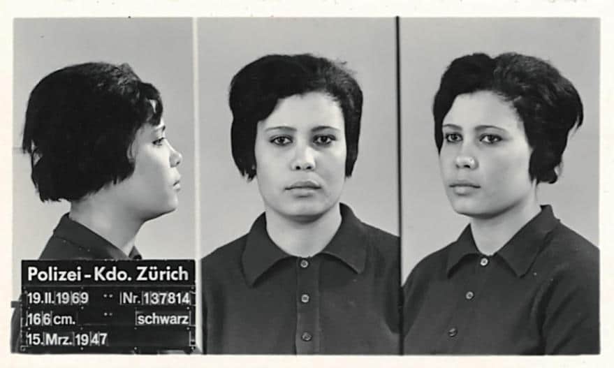 Фотография Амены Дахбор (Amena Dahbor) из уголовного дела, 19-го февраля 1969 года. (dodis.ch)