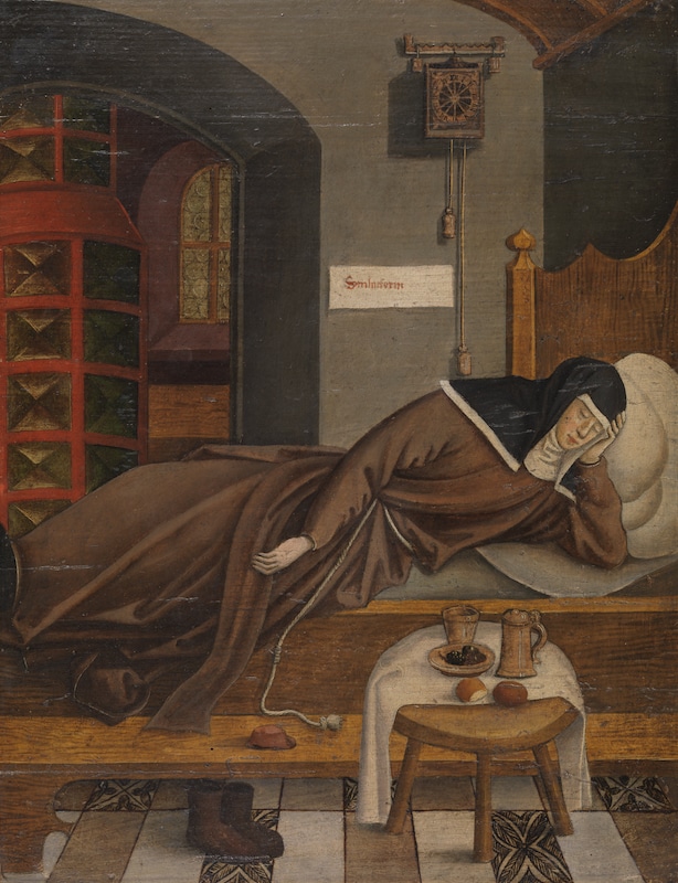 Окружение Bernhard Strigel. «Спящая монахиня». Приблизительно 1500 г. (© Germanisches National Museum, Nuremberg. Photo: G. Janssen)