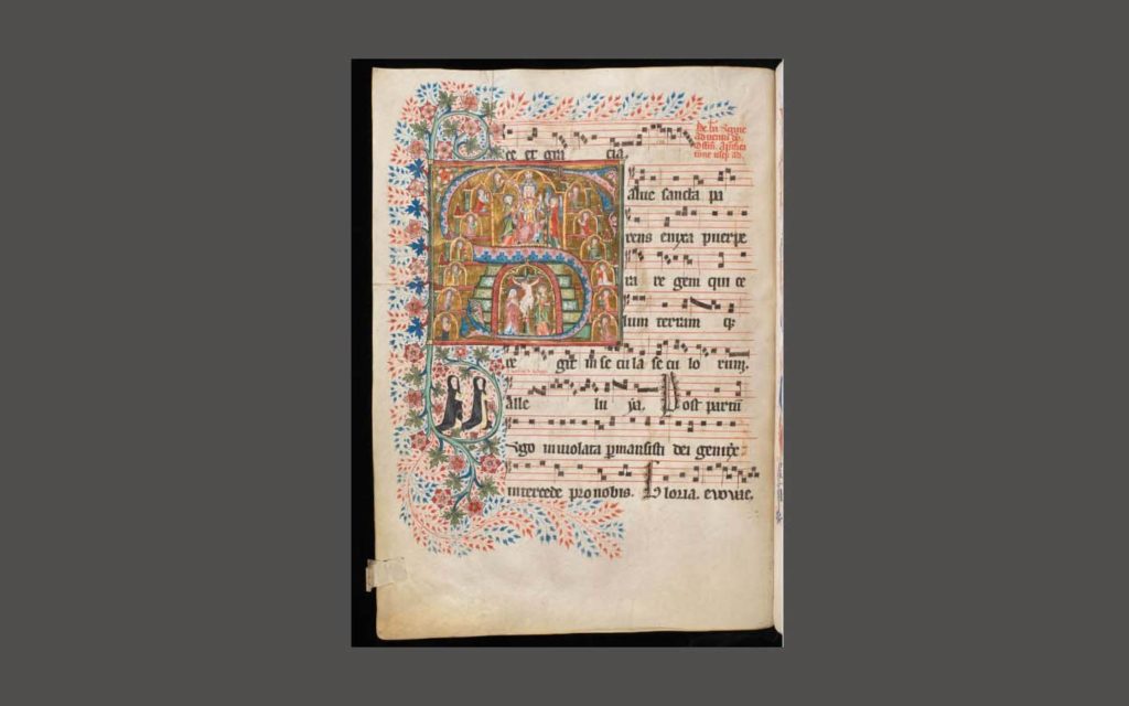 Страница важной средневековой рукописи «Graduale St. Katharinental», 1312 год. (© Schweizerisches Nationalmuseum)