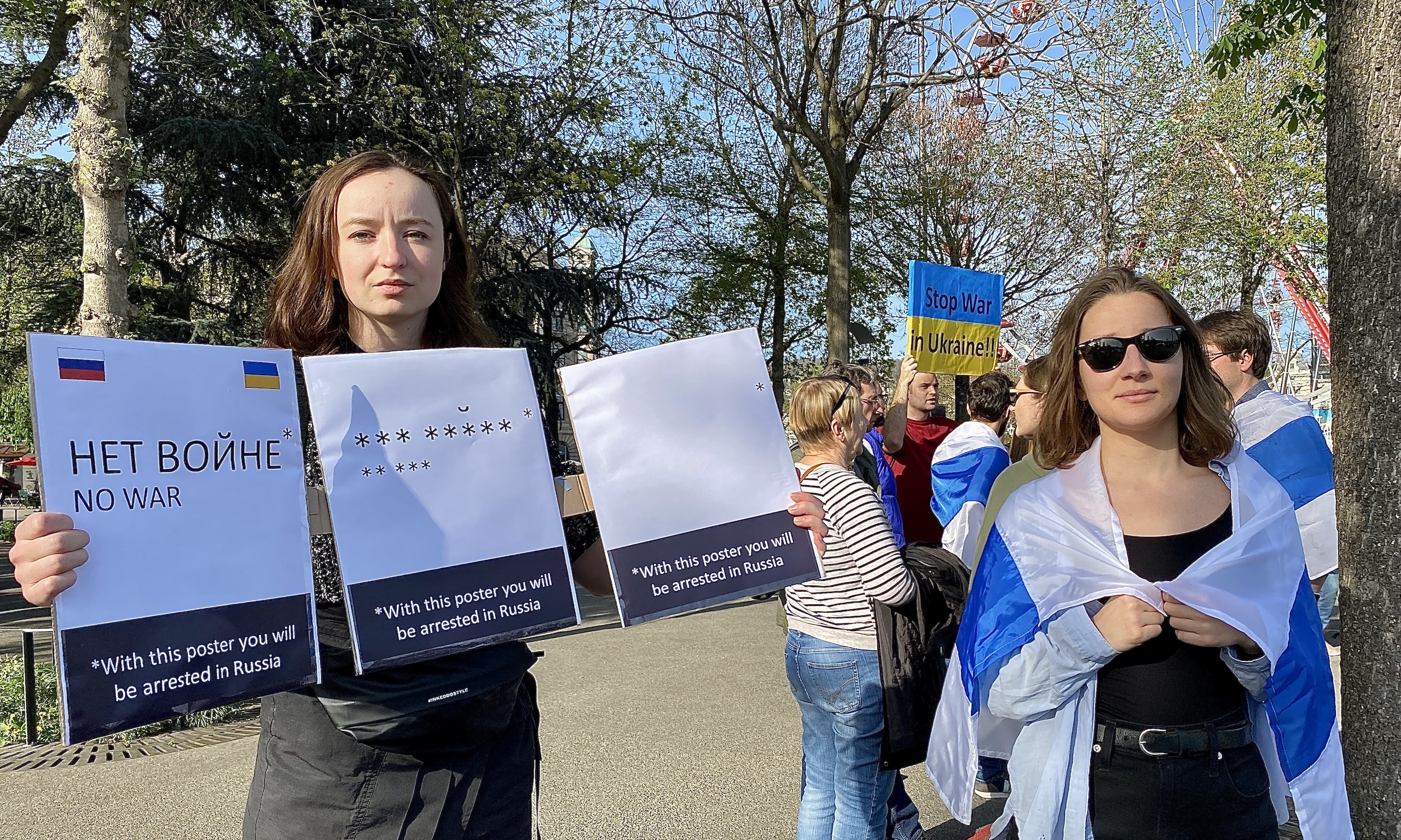 Цензура вводилась в России не в один день. Антивоенный митинг в Цюрихе. 13.04.2022 г. (© schwingen.net)
