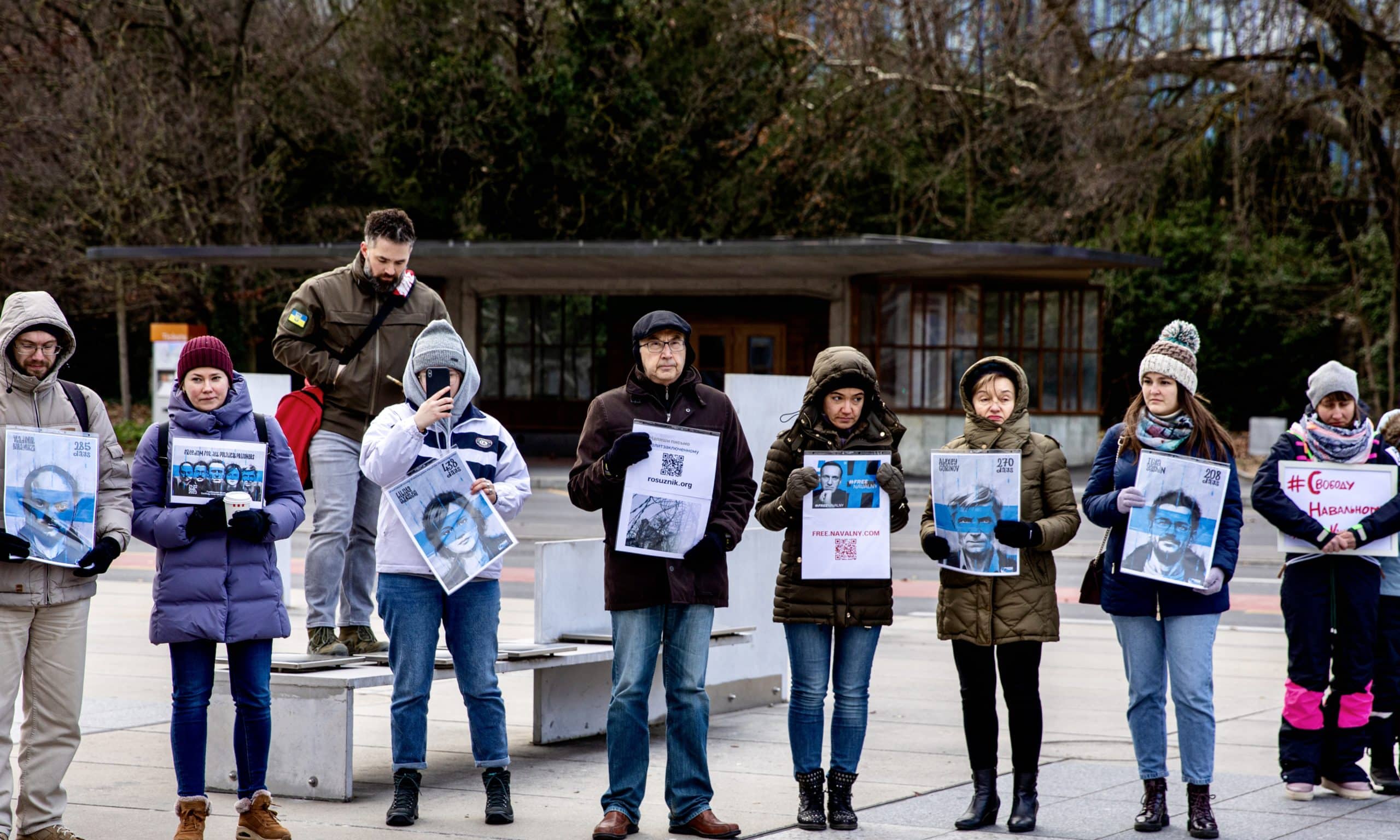Митинг солидарности «Свободу Навальному и всем политическим заключенным!». Женева, 22 января 2022 г. (© Александр Бучок)