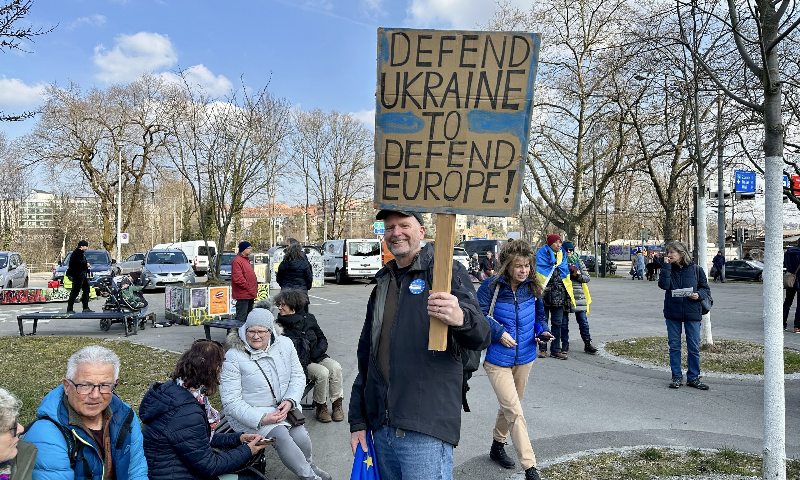 «Защитить Украину, чтобы защитить Европу!» Берн, 4 марта 2023 г. (© schwingen.net)