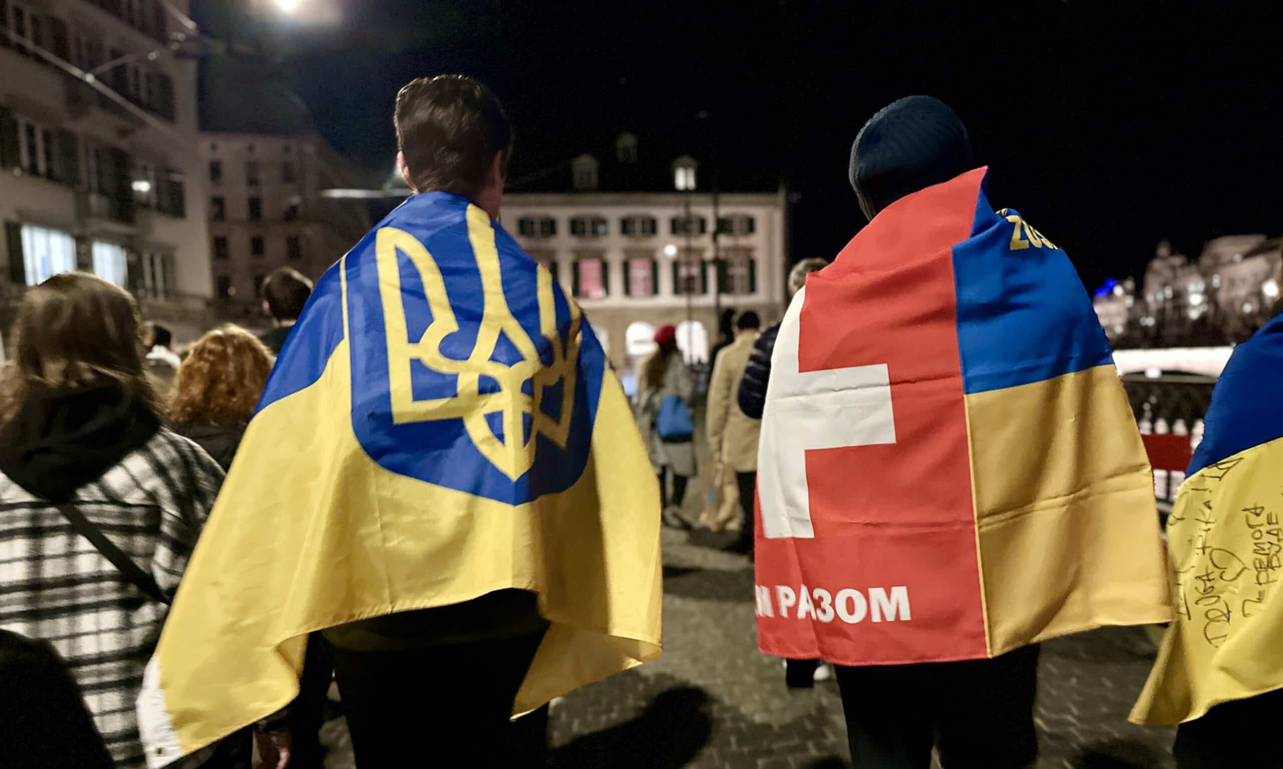 Марш солидарности с Украиной в Цюрихе, 23 февраля 2024 г. (© schwingen.net)